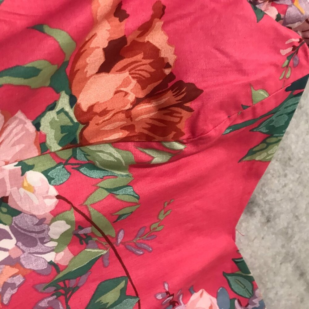 Vintage Tea Garden Dress Womens Small Pink Floral Cottagecore Midi - Picture 8 of 10